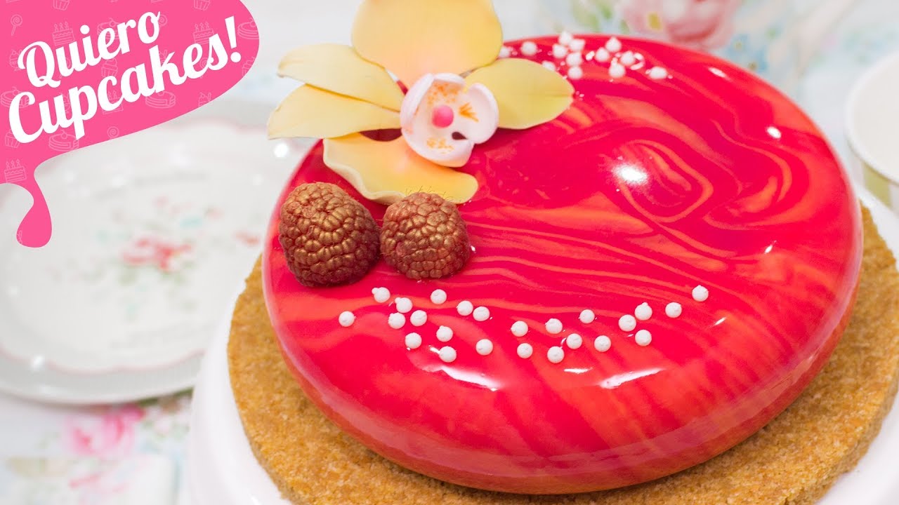 GLASEADO ESPEJO MARMOLADO | Tarta SIN HORNO de CHOCOLATE BLANCO, MANGO Y FRAMBUESAS