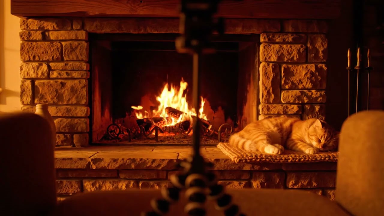 Cozy Fireplace Ambience 🔥 Relaxing Fire Sounds for Sleep & Study