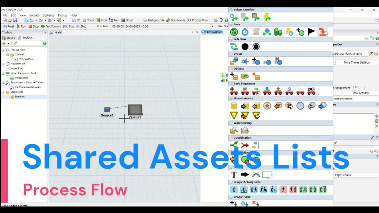 How To Use Shared Assets Lists In Flexsim Process Flow | Flexsim Simulation Tutorial  | Using Lists
