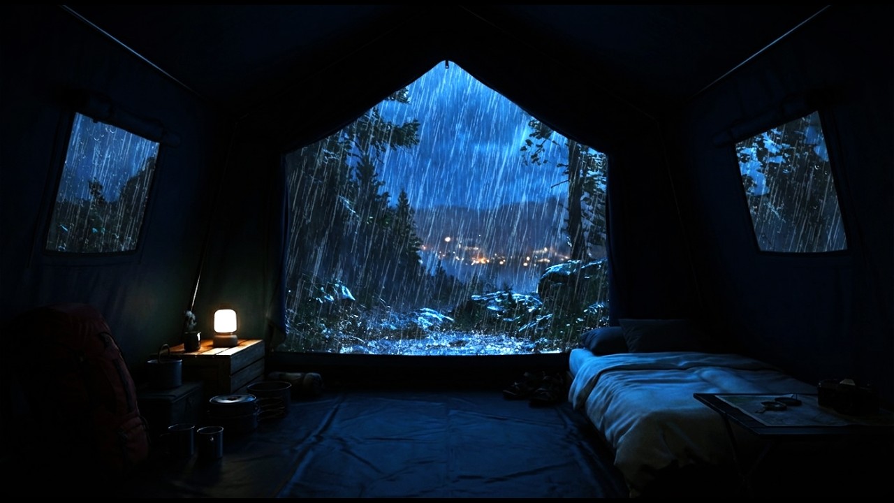 🔴 Endless Rain Falling Around a Hidden Forest Tent with Deep Rain Sounds