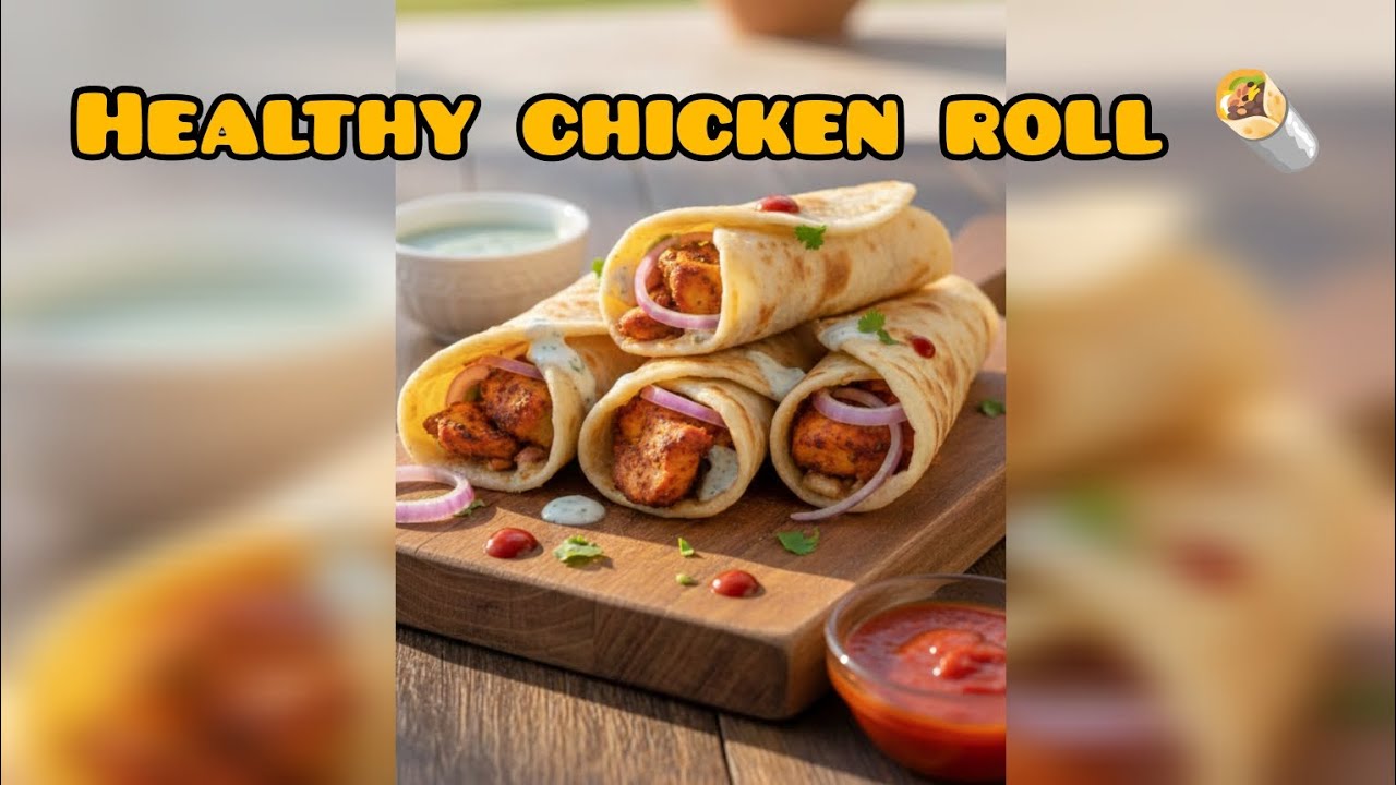 Restaurant style healthy chicken roll recipe 🌯#viral #chicken #video 