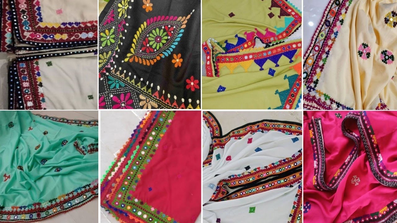 Hand Embroidery Sindhi Chadar Designs | Beautiful Embroidery Dupatta Designs.