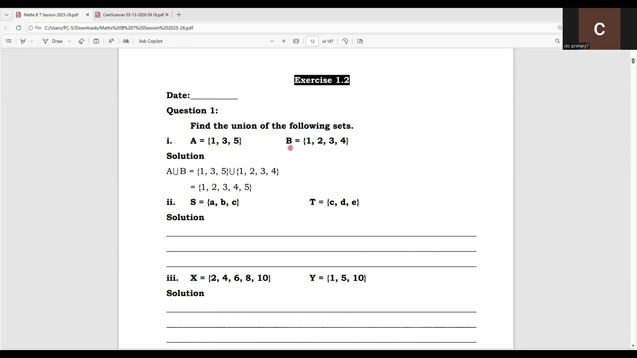 Maths A Class 7 Lecture 3