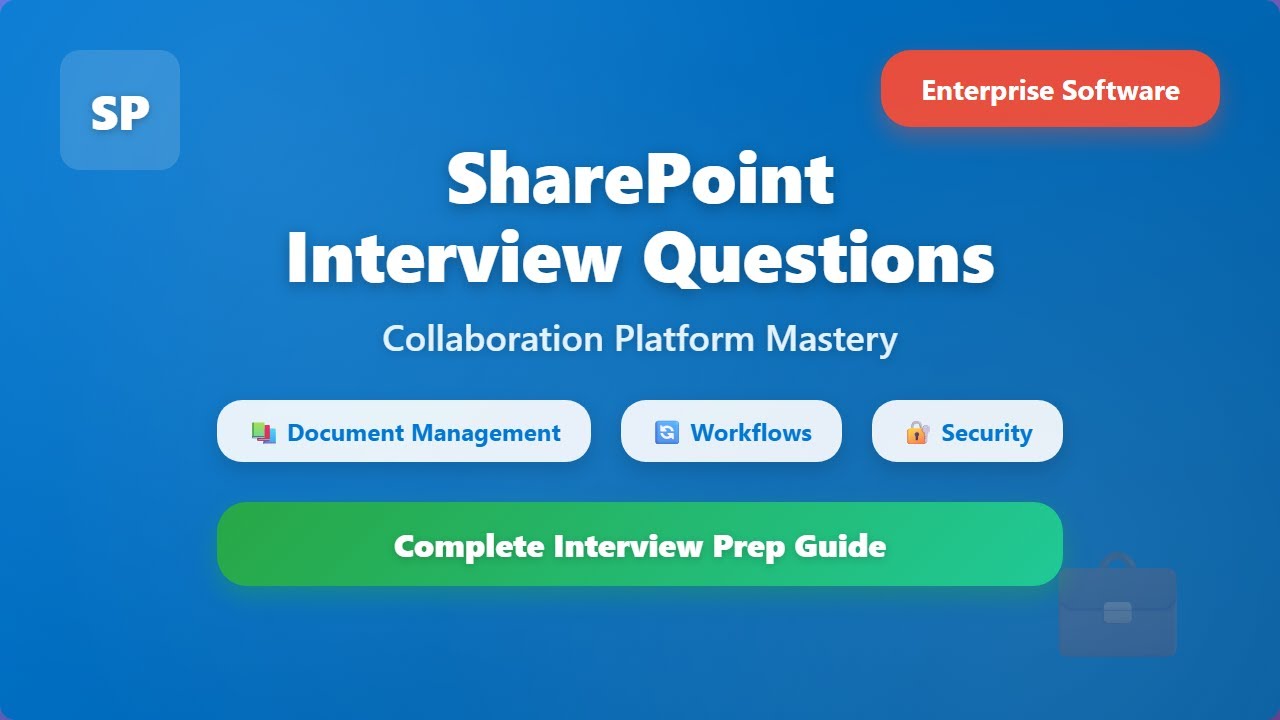 SharePoint Interview Questions 2025 - Complete Guide for Collaboration Platform