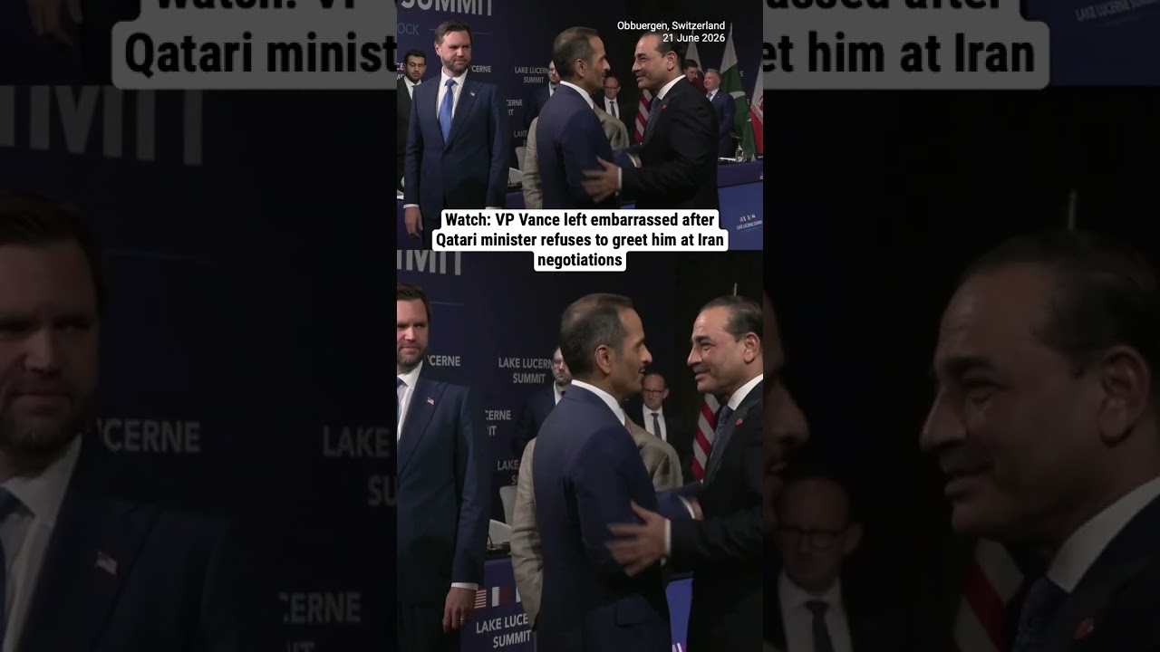 Watch: VP Vance left embarrassed after Qatari minister refuses to greet him at Iran negotiations