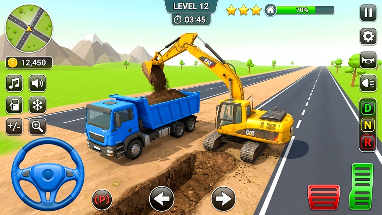 JCB Excavator Road Construction Simulator | Realistic Gameplay | Android Gameplay