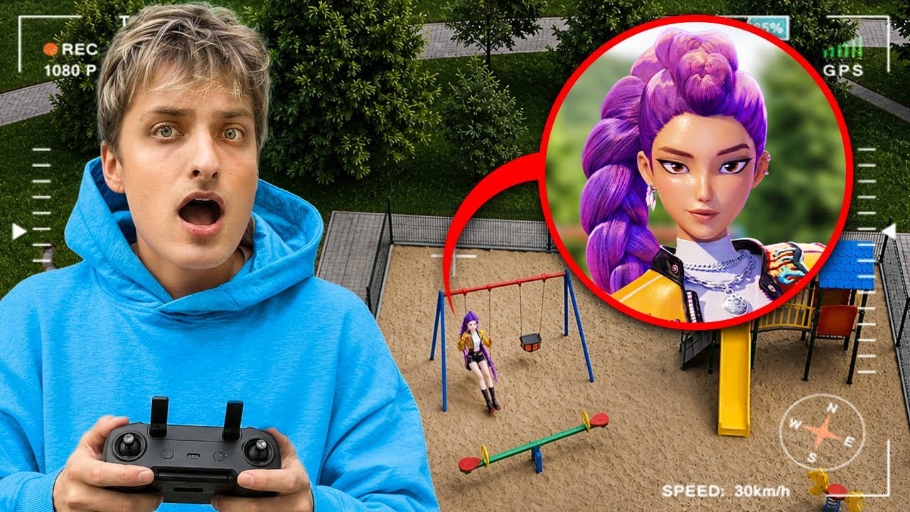 NAGRAŁEM K POP DEMON HUNTERS NA PLACU ZABAW DRONEM !!!