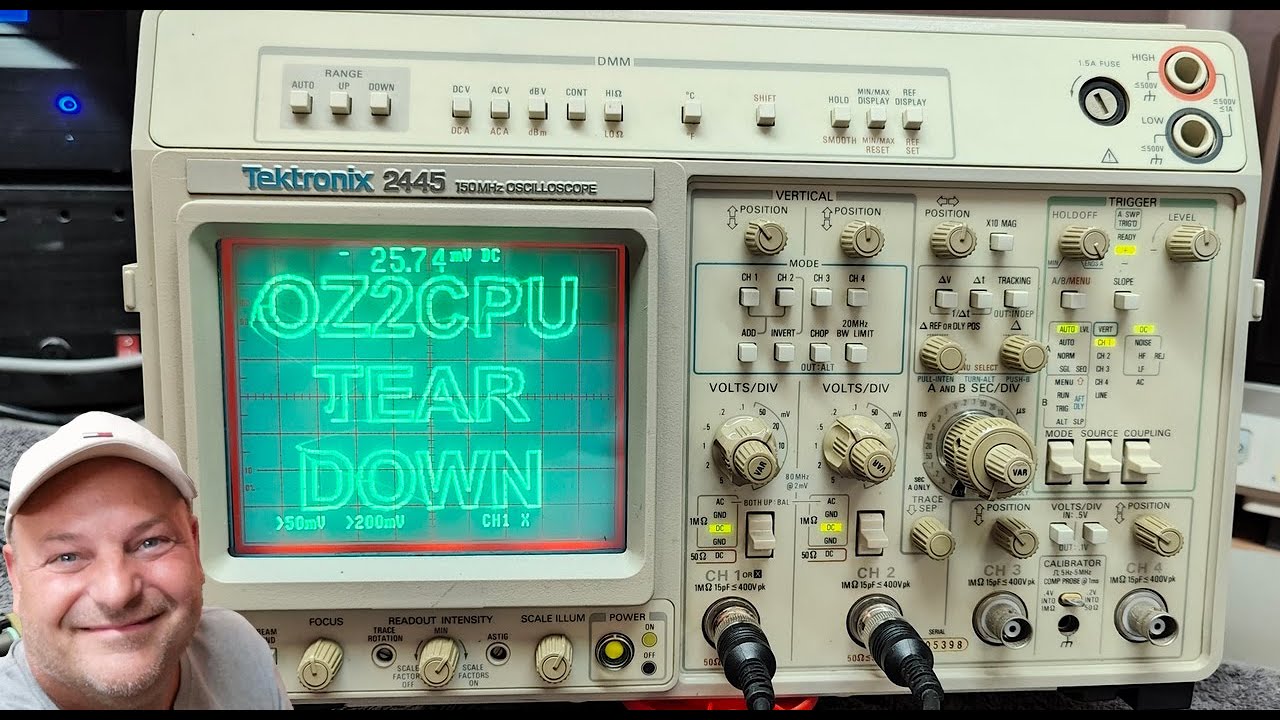 Tektronix oscilloscope 2445 DMM 4ch 150MHz 1985 repair teadown