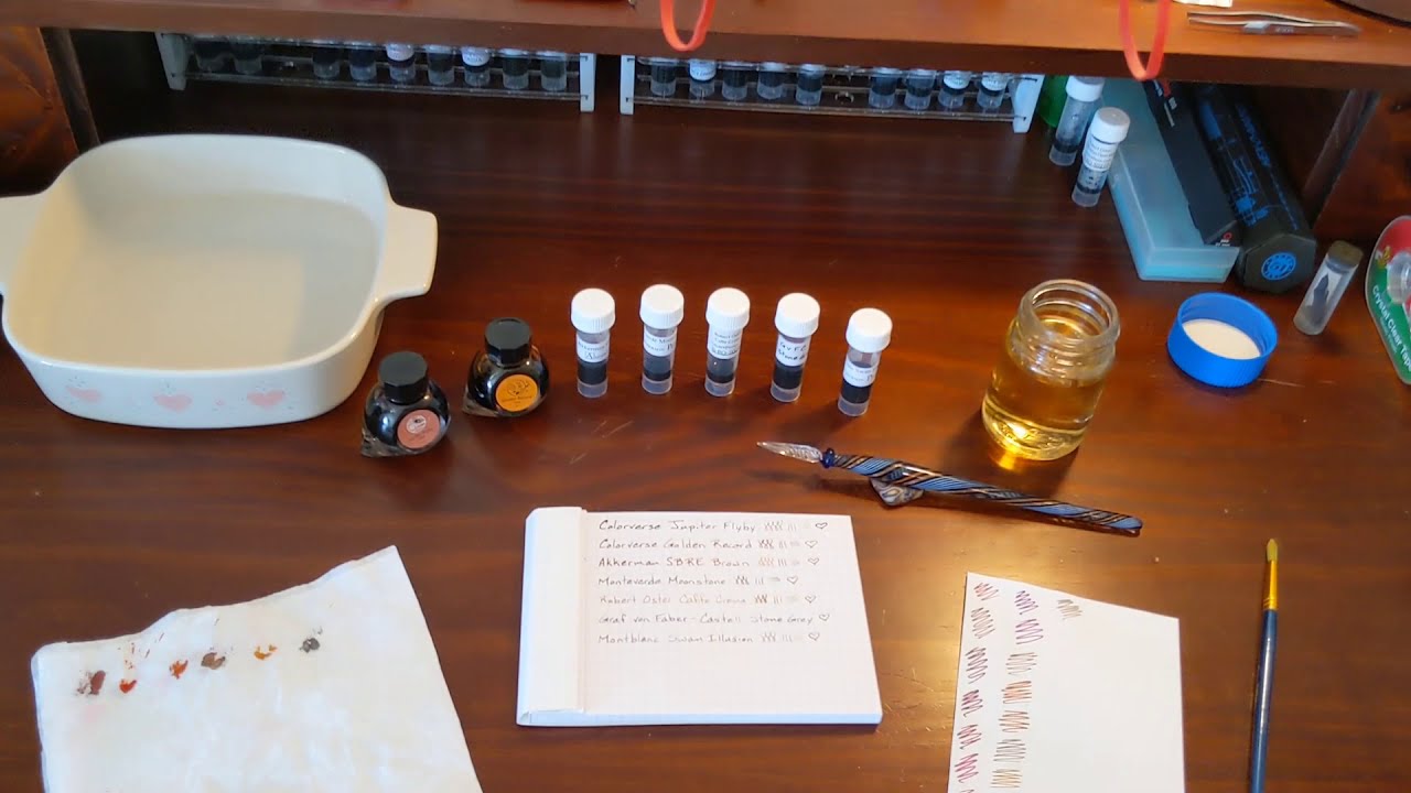 Testing Water Resistance of Brown Inks
