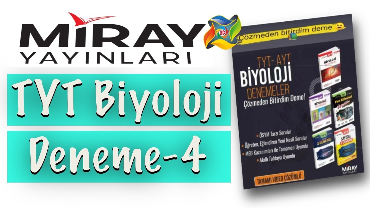 TYT Biyoloji Deneme Soru Çözümü - 4 ( MİRAY Yayınları 2022 )