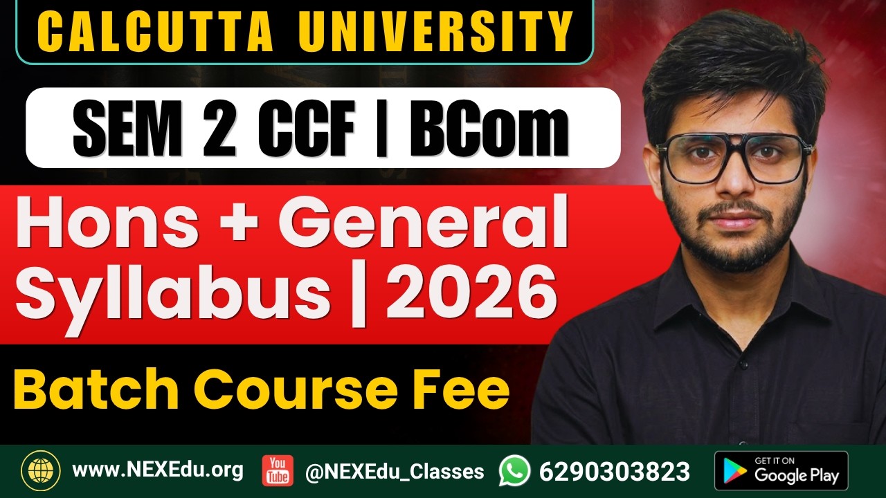 CU Semester 2 BCom Hons + General Syllabus | Batch Course Fee | Calcutta University 