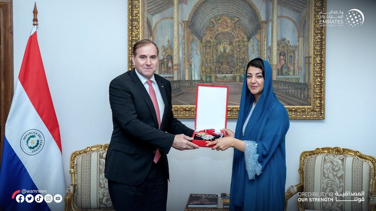 ريم الهاشمي و وفد الإمارات يلتقون رئيس باراغواي و الرئيس المنتخب و كبار المسؤولين