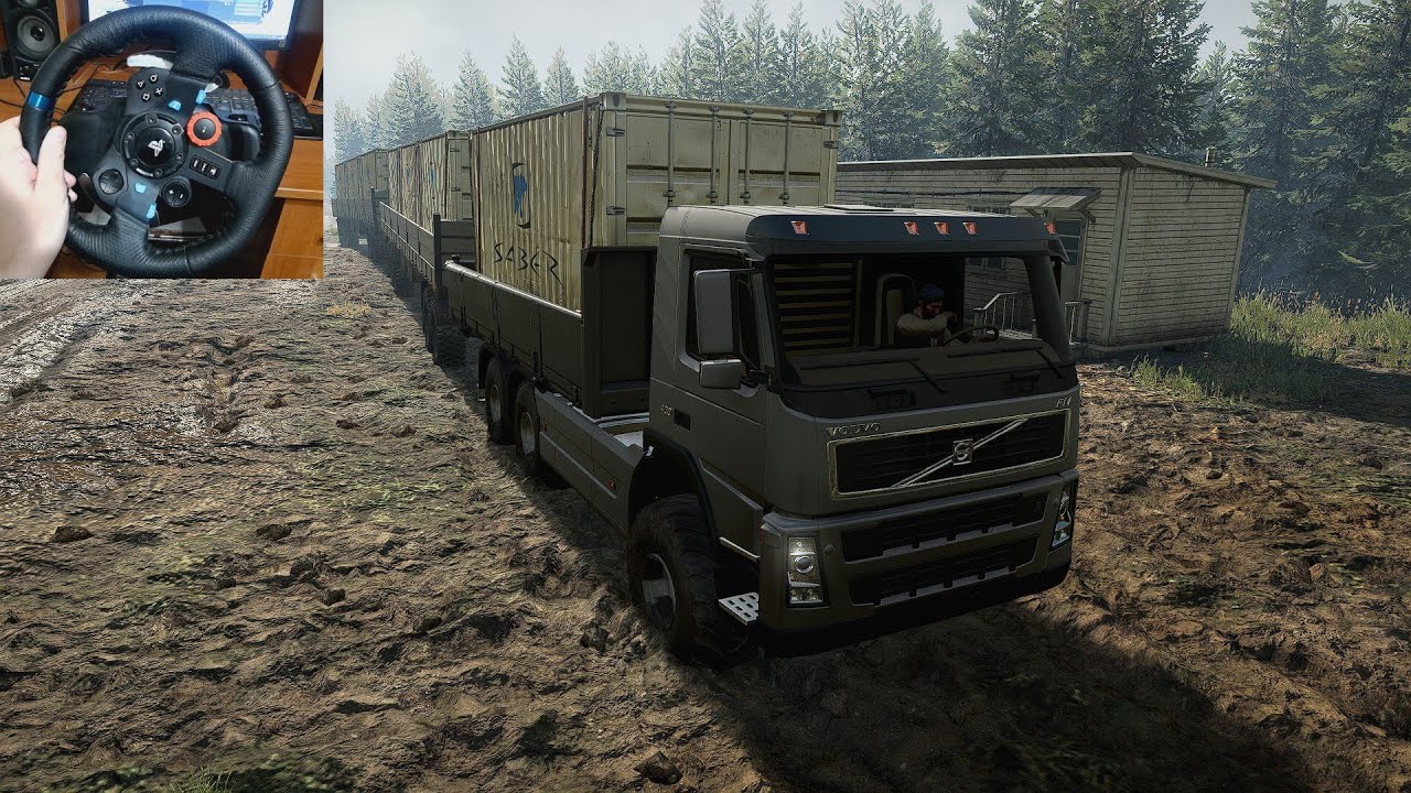 SnowRunner – Heavy Container Delivery with Volvo FM 250 | Logitech G29