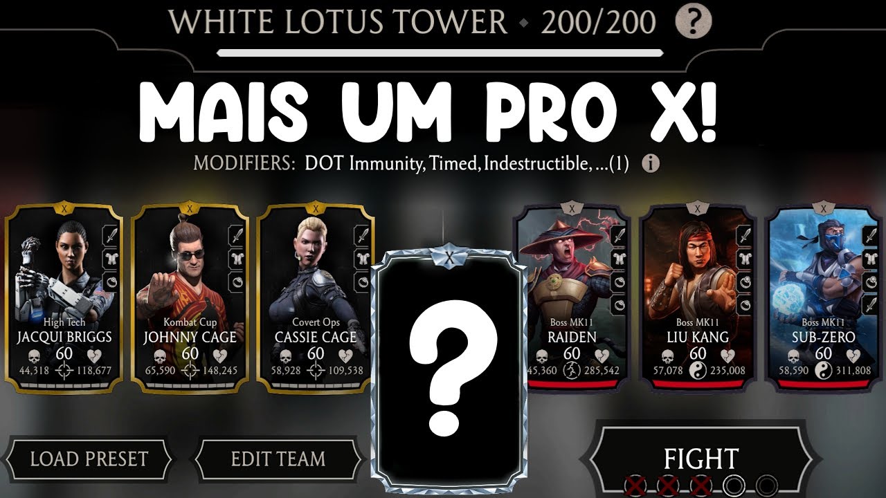 Mais um Diamante No X | Lutas de Chefe 200 Final Torre Lótus Branca Normal com Ouro | MK Mobile