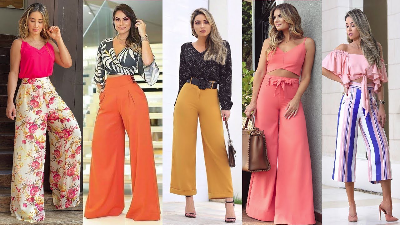 LOOKS ELEGANTES Y CASUALES CON PANTALONES PALAZOS🌺PANTALONES EN TENDENCIA 2020/2021