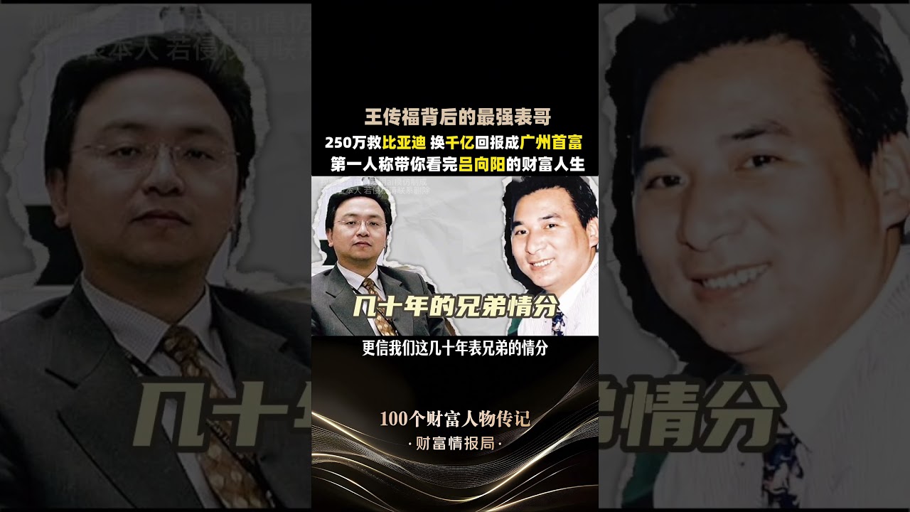 王傳福背後的最強表哥！250萬救比亞迪，換千億回報成廣州首富 第一人稱帶你看完呂向陽的財富人生！#呂向陽&nbsp;#王傳福&nbsp;#比亞迪&nbsp;#財經&nbsp;#商業故事