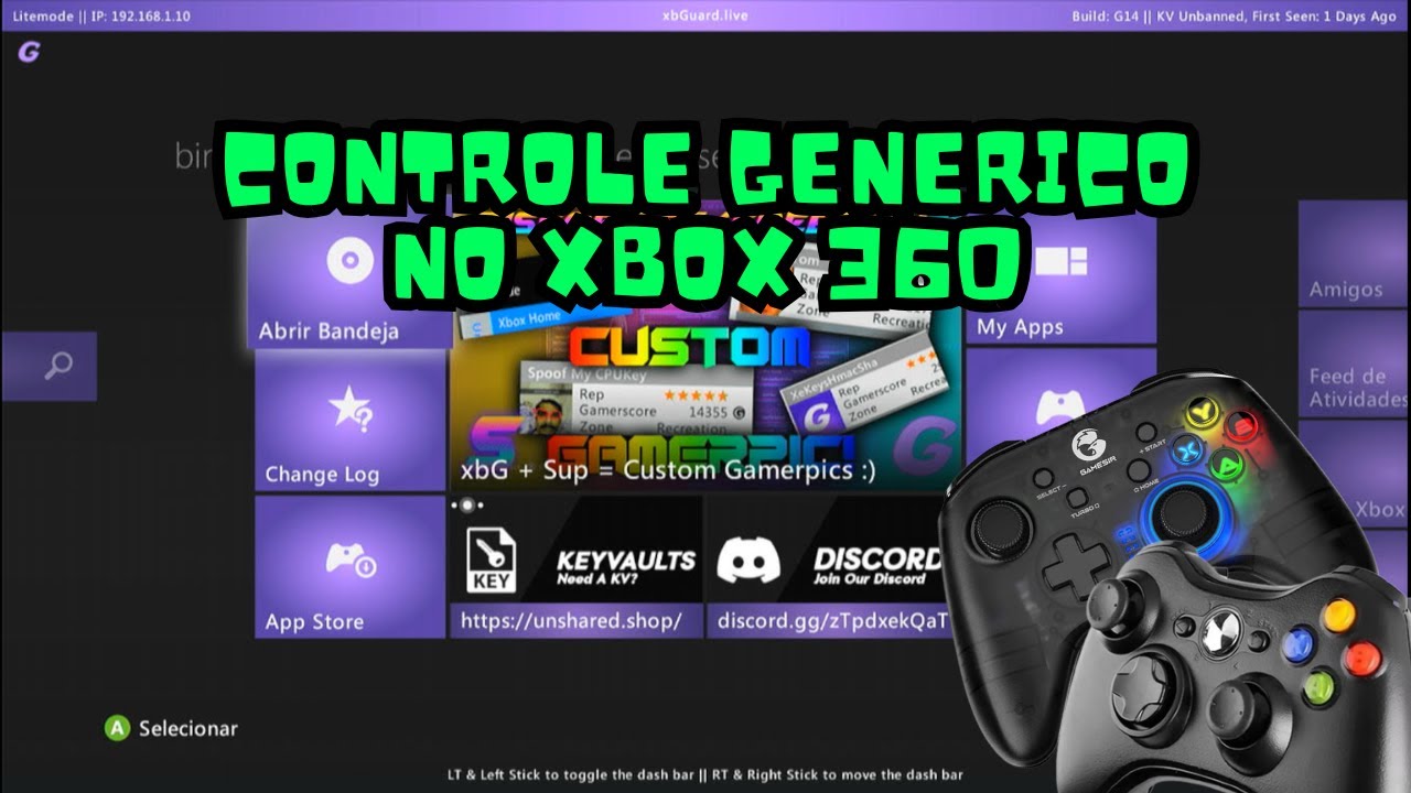 Use Qualquer Controle Genérico XInput no Xbox 360 com RGH ou Exploit – Fácil e Rápido!