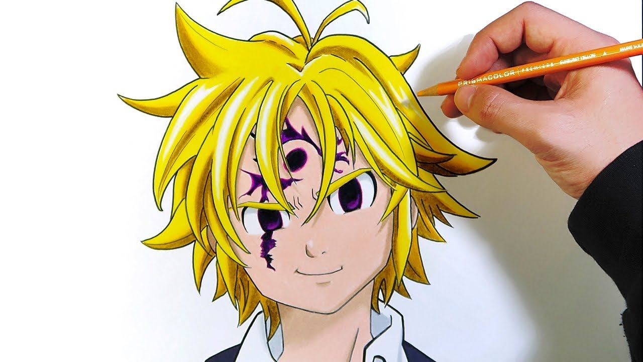 Cómo dibujar a Meliodas con lápices de colores | Los 7 Pecados Capitales | Nanatsu no Taizai