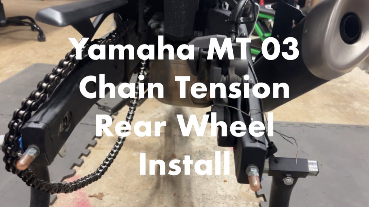 2021 Yamaha MT-03 Rear Wheel Install Chain Tension #yamaha #yamahamt03 #motorcycle #diy