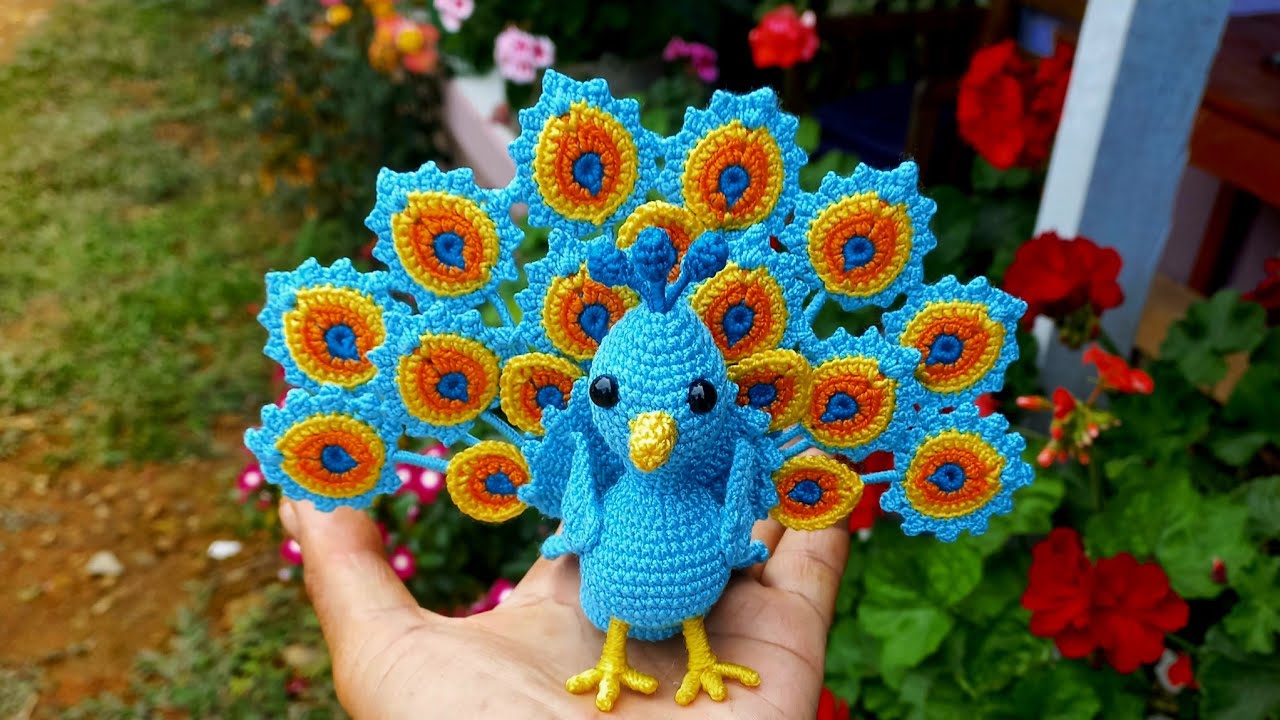mini PAVO REAL 🦚  tejido a CROCHET 🧶 paso a paso FÁCIL de TEJER /primera parte/ VIDEO TUTORIAL