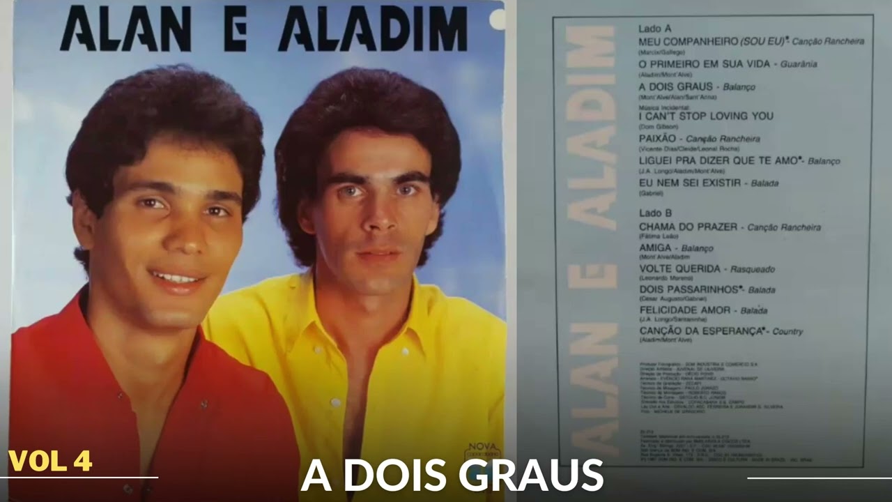 Alan & Aladim - A Dois Graus (Primeira Forma&ccedil;&atilde;o) Lp 4