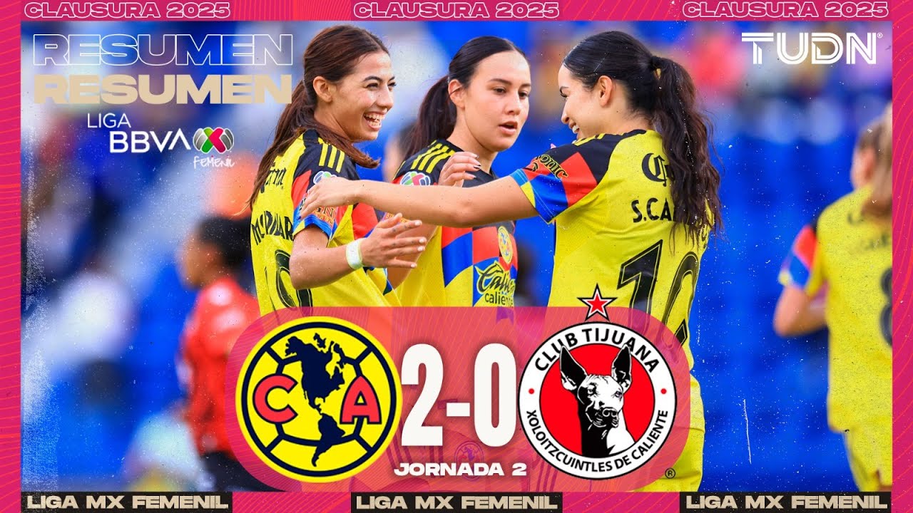 Resumen y goles | América 2-0 Tijuana | Liga MX Femenil - J2 AP 2025 | TUDN