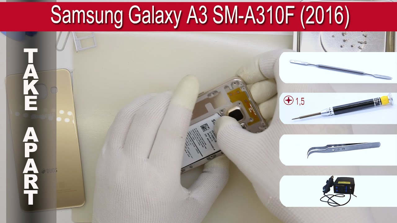 Как разобрать 📱 Samsung Galaxy A3 SM-A310F (2016) Разборка и ремонт
