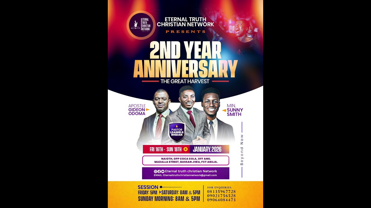 DAY 2 || EVENING SESSION || 2ND ANNIVERSARY THE GREAT HARVEST || APST GIDEON ODOMA | LDANIELS RHIDAN