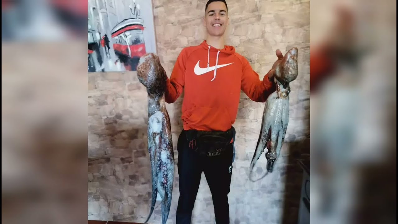 pesca submarina aos polvos são Miguel Açores polvo com 5 kilos e 100 gramas
