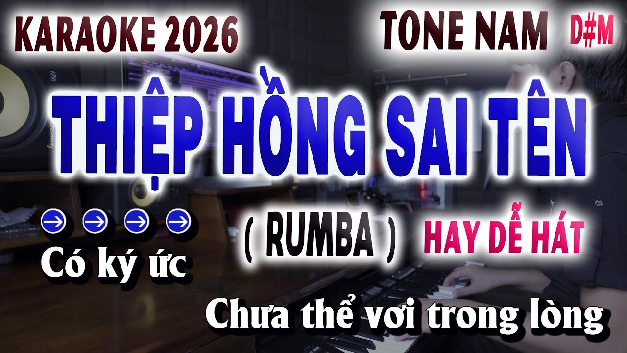 Thiệp Hồng Sai Tên Karaoke (Rumba) Tone Nam Ai Hát Cũng Đều Hay.........