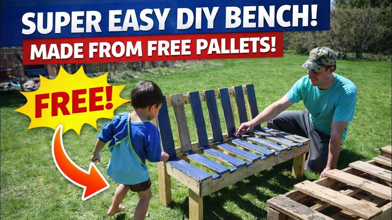 Super Easy DIY Bench | Made From 100% Free Pallets!