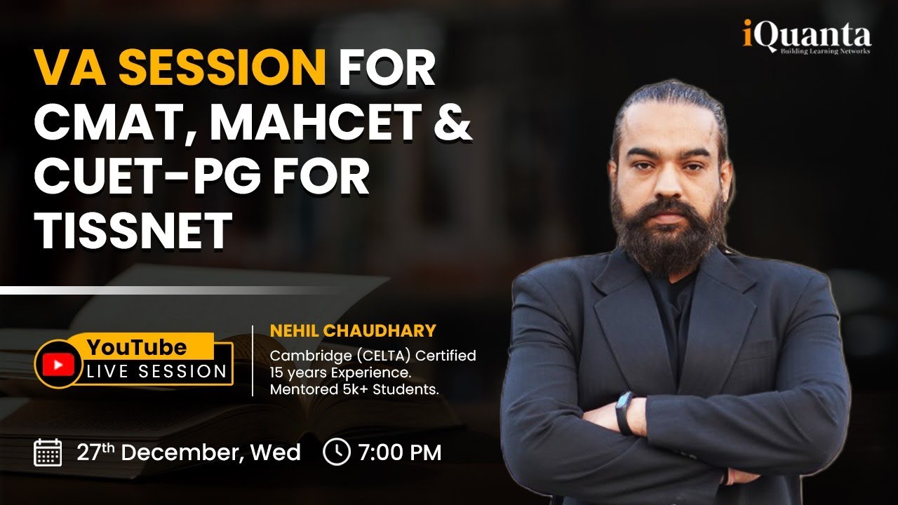 Verbal Ability Session Live Class | CMAT | MAH-CET | CUET PG for TISS