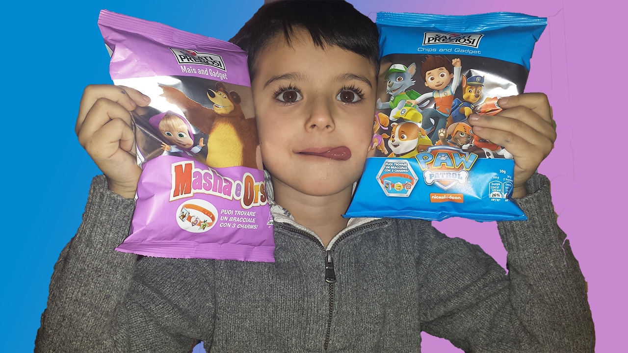 ALIMENTARI #17: Patatine Salati Preziosi Paw Patrol e Masha e Orso!! (Toys Review)