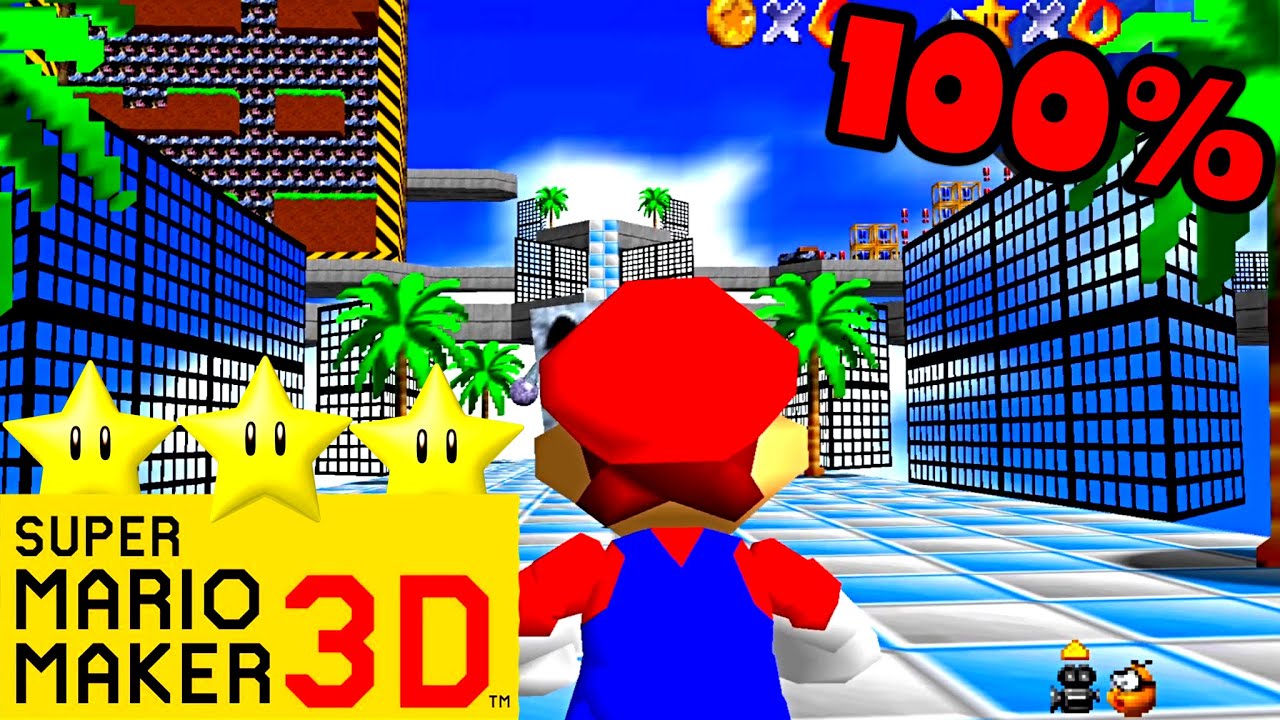 Mario Builder 64 🔨 TV World by Flare 🔨 100% Walkthrough Super Mario 64 Hack