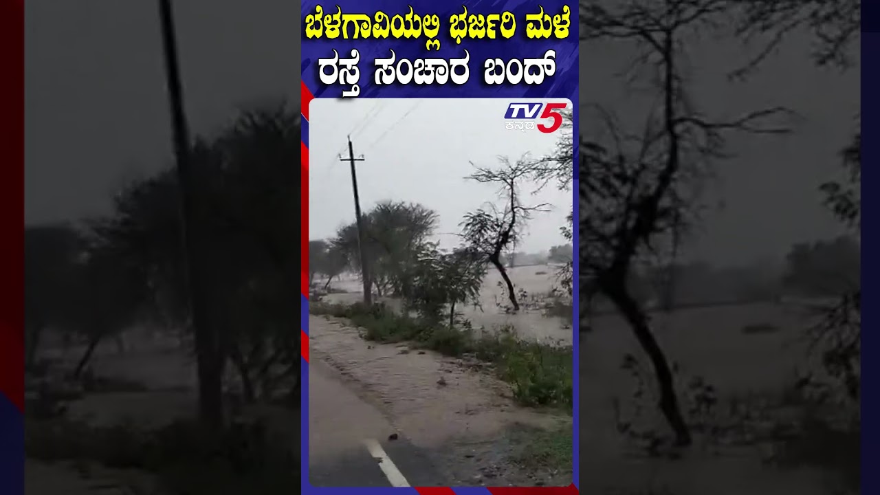 Heavy Rain In Belagavi  |Water Overflow | ಬೆಳಗಾವಿಯಲ್ಲಿ ಭರ್ಜರಿ ಮಳೆ ರಸ್ತೆ ಸಂಚಾರ ಬಂದ್ @TV5Kannada​