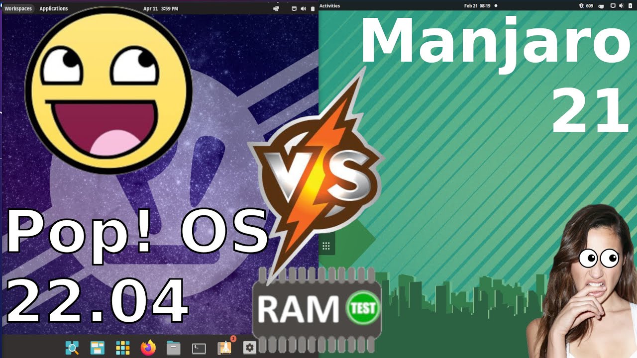 Pop! OS 22.04 vs Manjaro 21: RAM Usage
