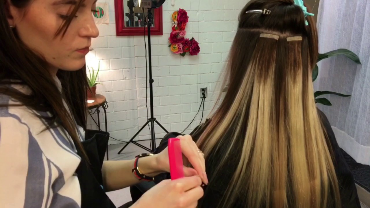 Coloring Tape In Extensions || Hair Tutorial