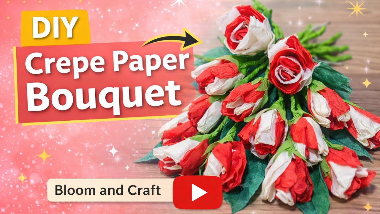 Crepe paper flower bouquet 