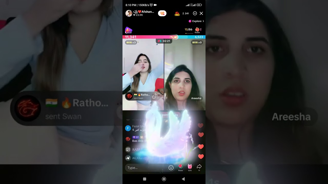 🥵🥵areesha vs afshan 🔥 dono ke dudu aur bond omg🥵🔥dono aag hai 🔥🔥 TikTok live punishment 🥵🔥