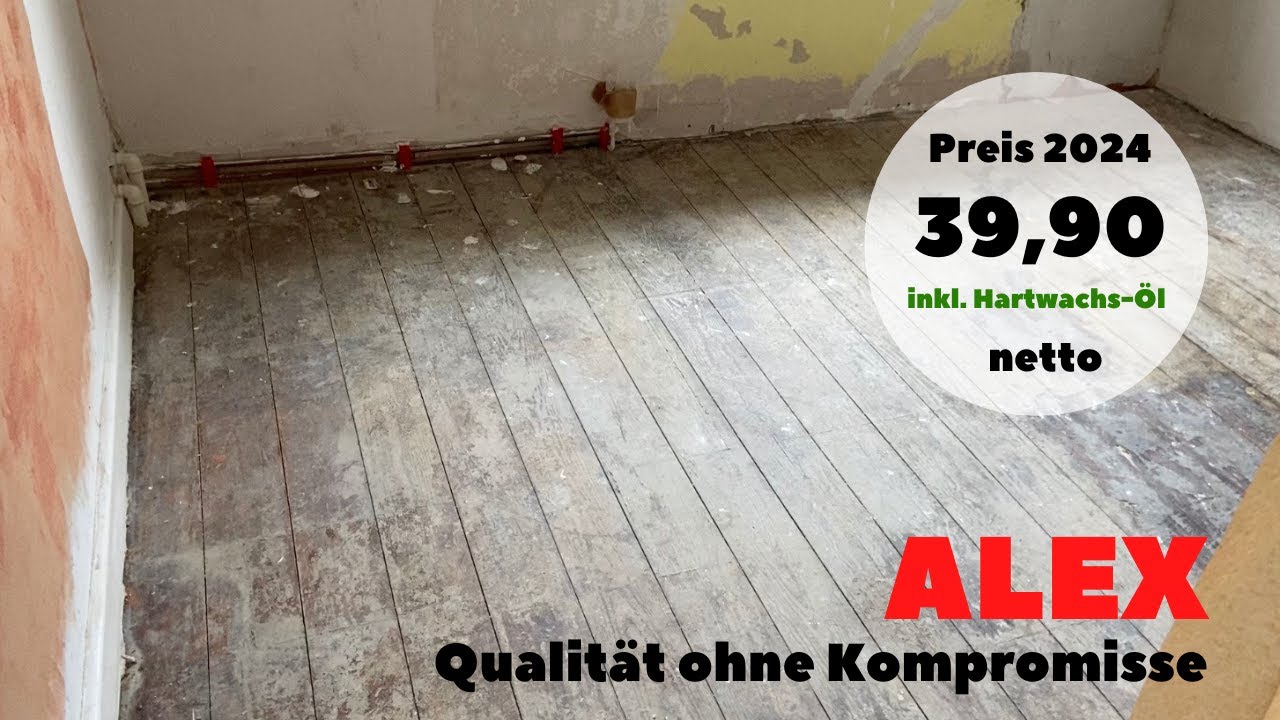 Alten Dielenboden aufarbeiten, sanieren. Tel. 015753143575 ALEX Parkettsanierung.