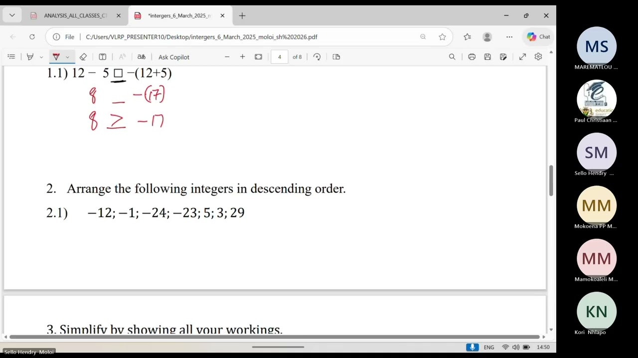 Gr 8  Lesson 6   05032026 Math   Integers