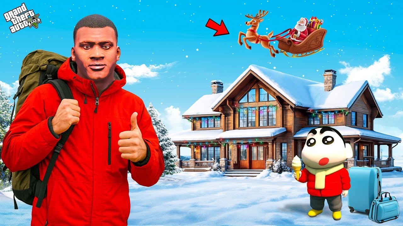 Shinchan & Franklin Going to Santa Claus Village in Gta 5 