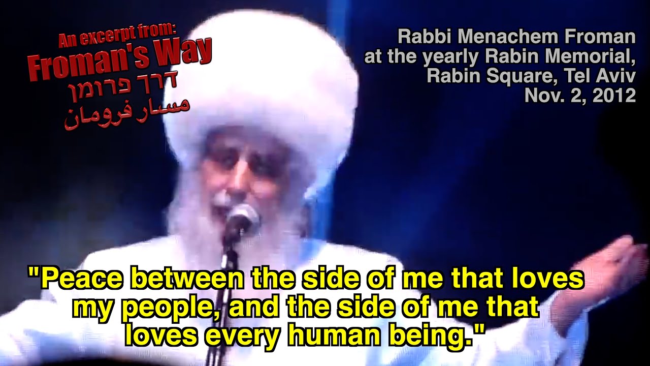 Rabbi Froman speaks at Rabin Memorial, 2012