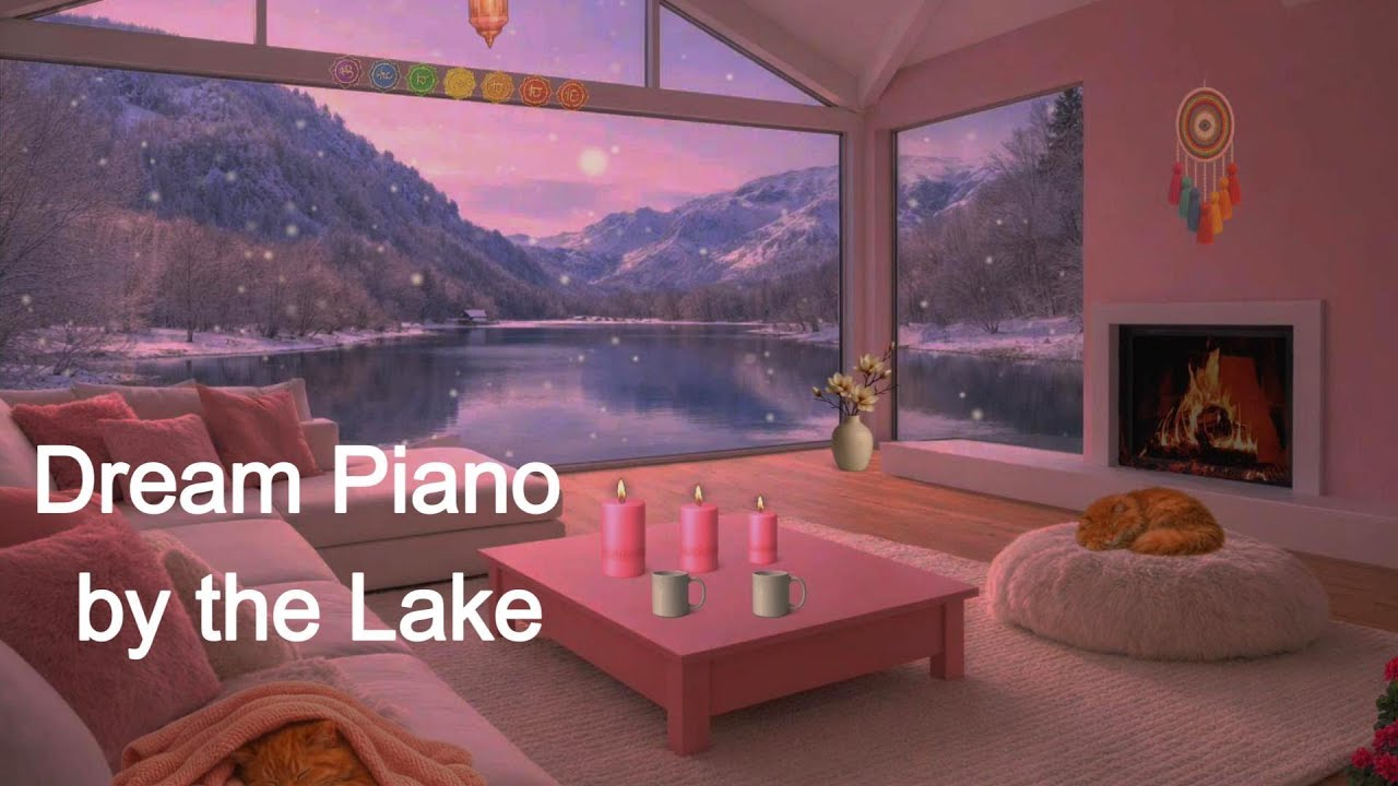 Dream Piano by the Lake with Cats | Warm & Cozy  Atmosphere