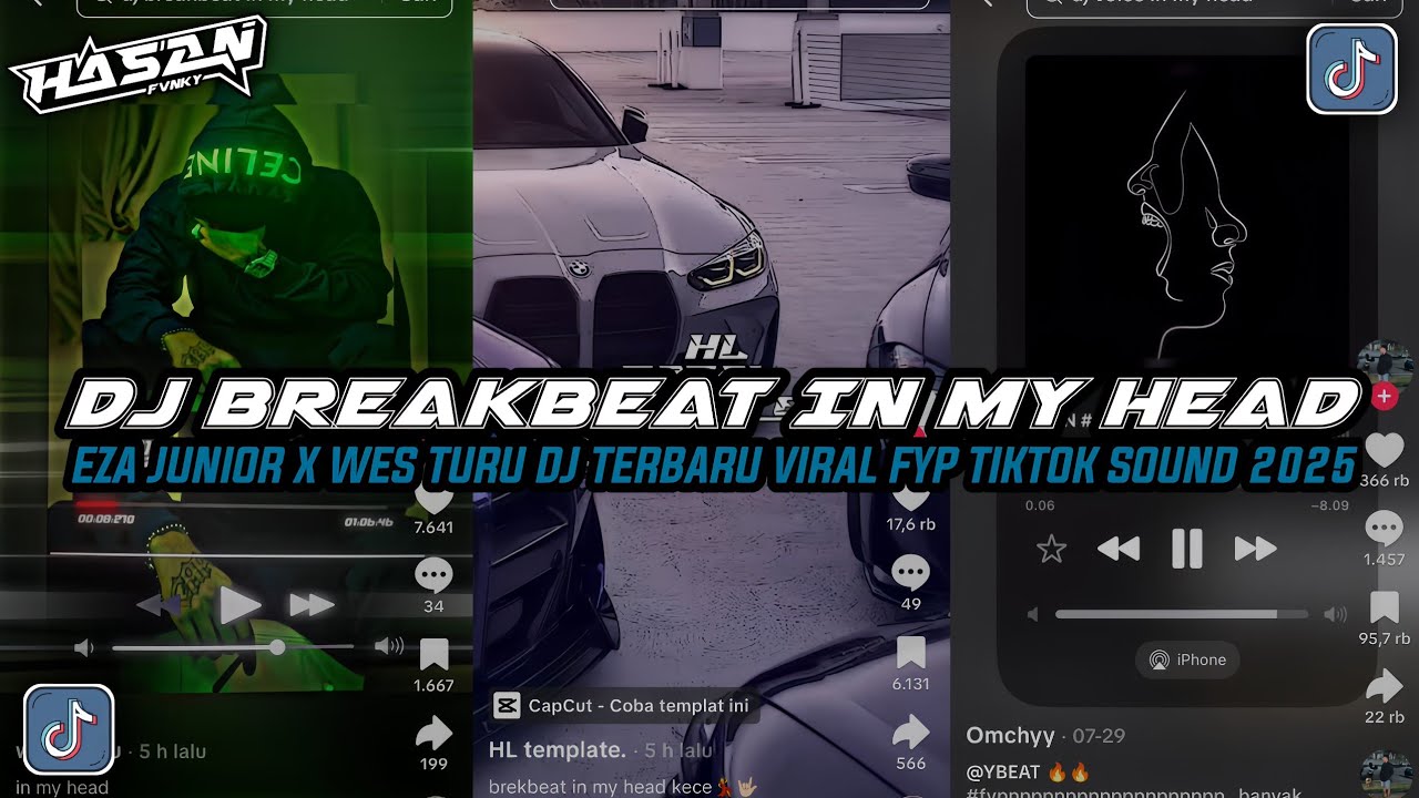 DJ BREAKBEAT IN MY HEAD EZA JUNIOR X WES TURU VIRAL TIKTOK DJ TERBARU 2025