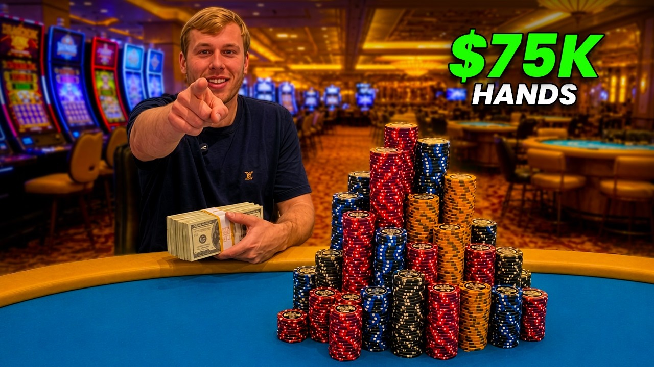 Я сыграл БЕЗУМНЫЕ раздачи по $75 000 в Caesars Palace!