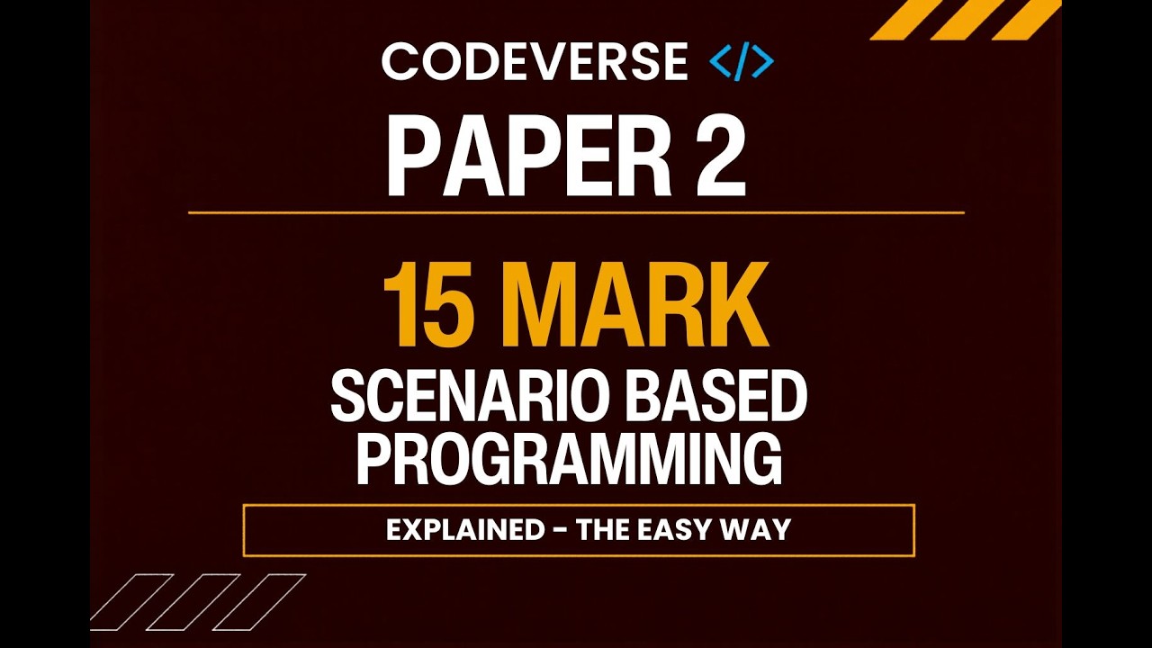 15 Mark Coding Question Solved | Oct/Nov 2023 Past Paper | O Level 2210 / IGCSE 0478 Paper 2