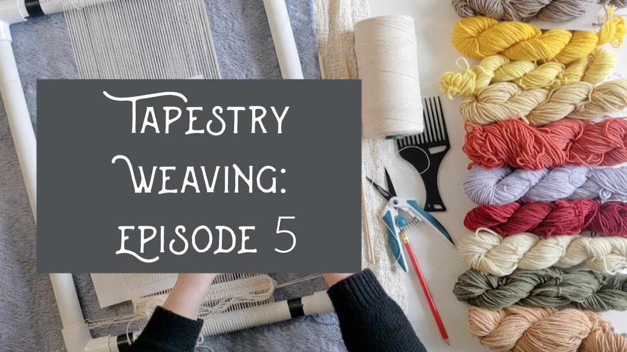Tapestry Weaving: Setting up Shed Sticks and Weaving Stripes || Tapestry Project Episode 5