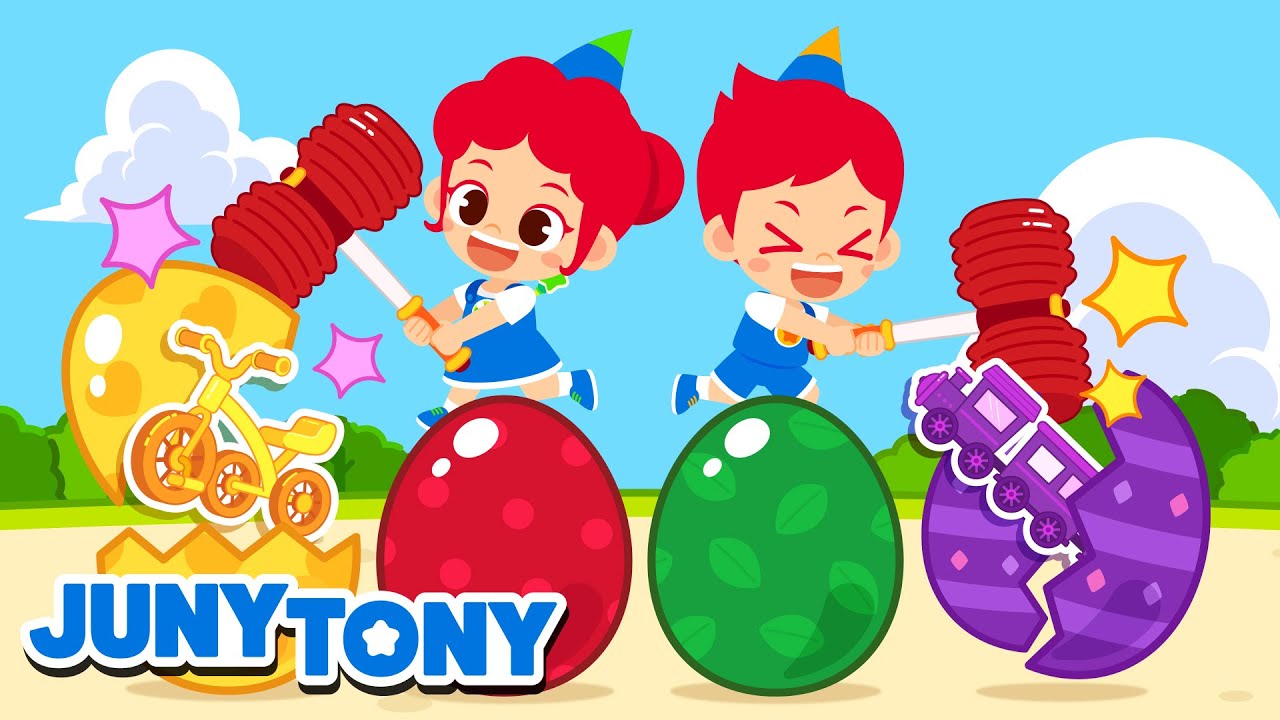 ¿Qué Hay Dentro de los Huevos Sorpresas? 🎁 MIX 🌈 Canciones Infantiles | JunyTony en español