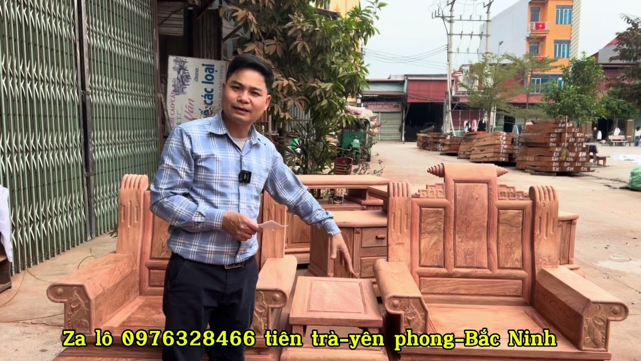 Bộ ghế Âu Á trương quấn thư chân 10 cột 12 tay đặc nguyên khối Em zai Lạng Sơn đặt theo yêu cầu 